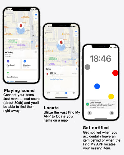 QING CAOQING Air Tags 4 Pack with Find My App(iOS ONLY)