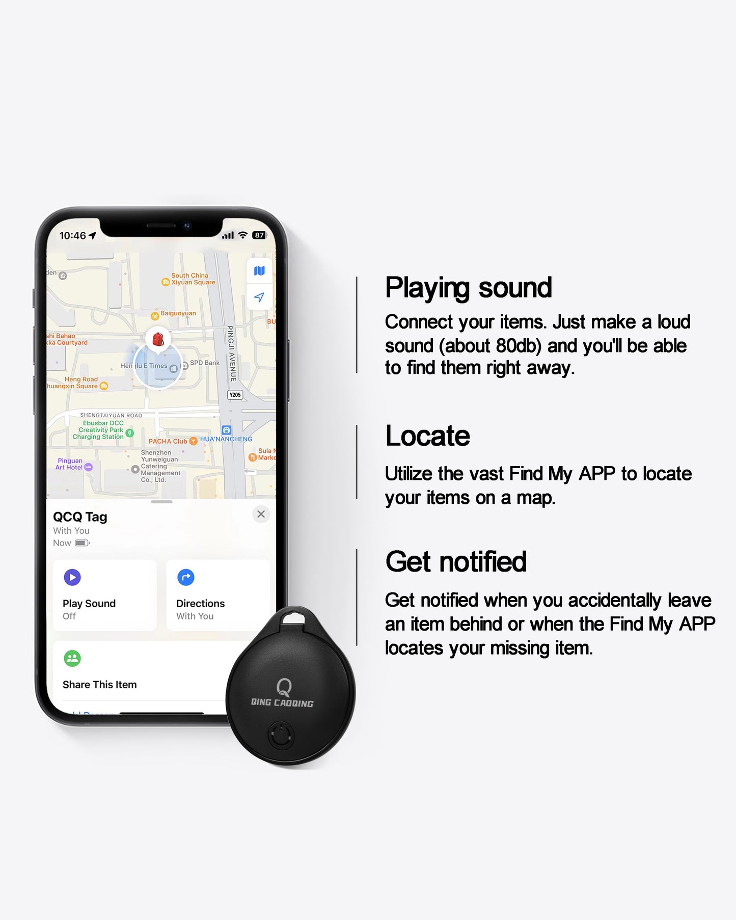 QING CAOQING Air Tags 4 Pack with Find My App(iOS ONLY)