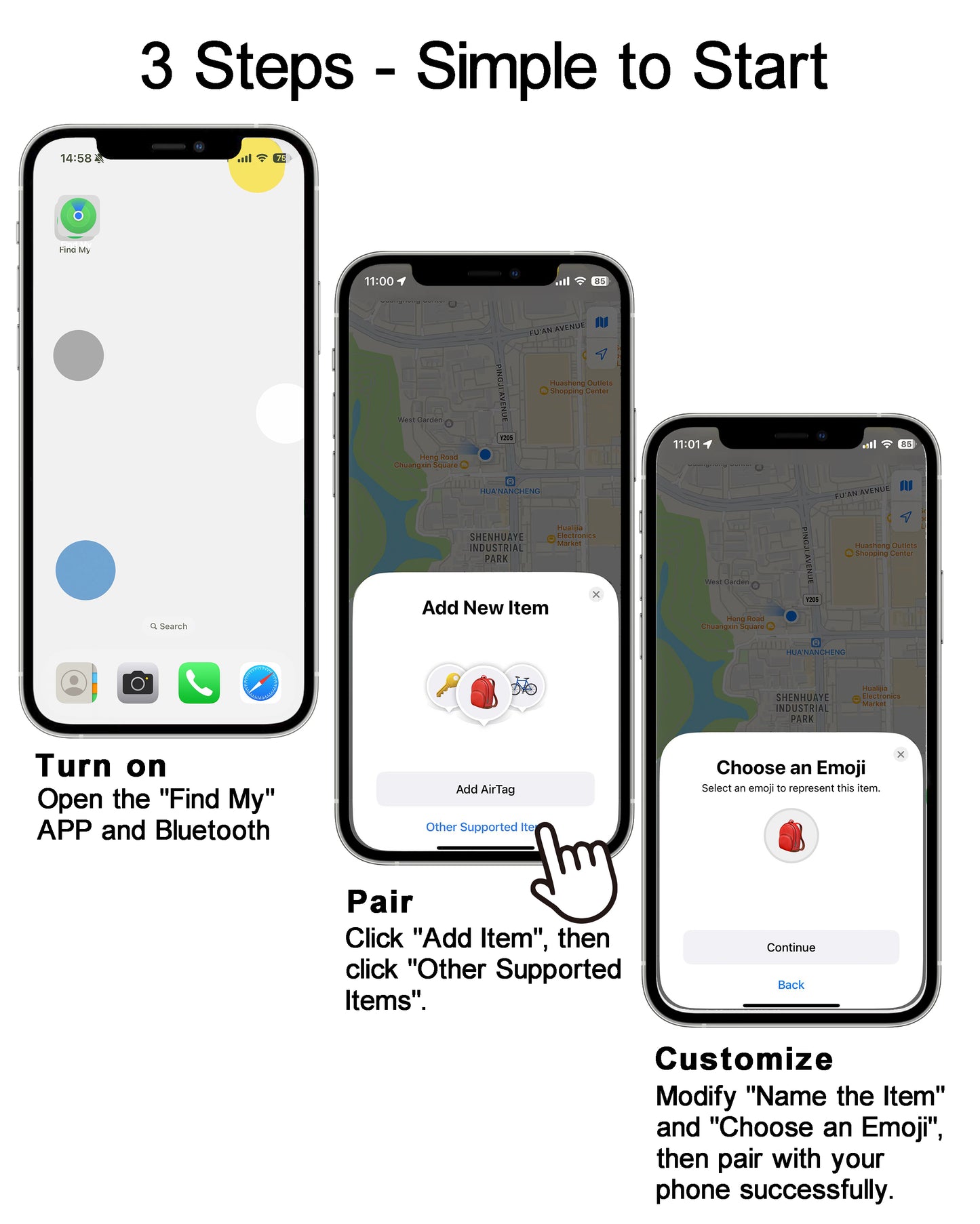 QING CAOQING Air Tags 4 Pack with Find My App(iOS ONLY)